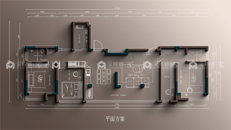 绿锦御府顶楼大平层-平面布置图