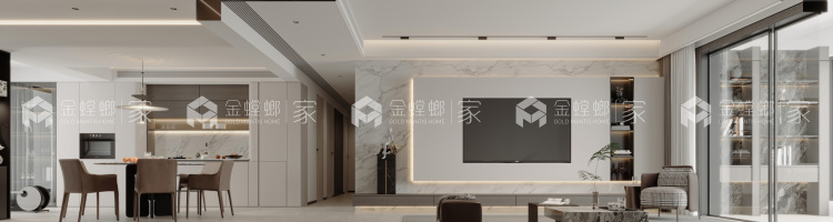 180平御湖熙岸现代简约风格-空间效果图