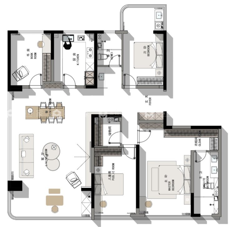 185-兰溪府-现代简约-平面布置图