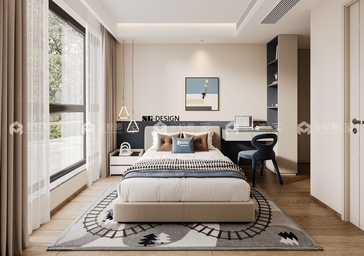 180平香湖印月现代风格-空间效果图