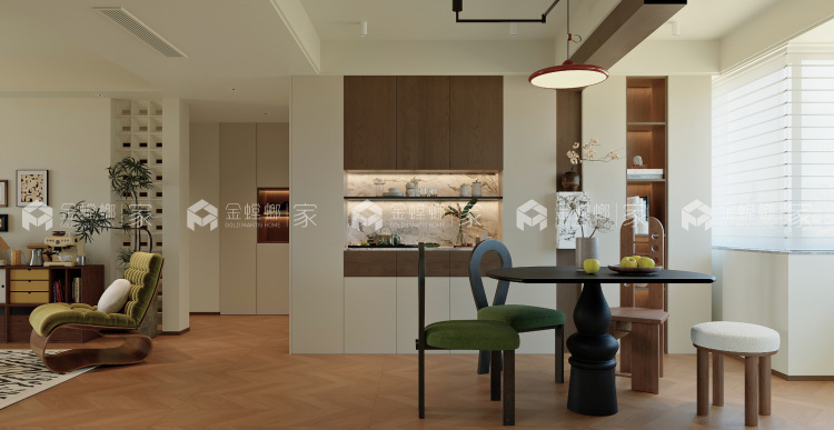 119平天都花园现代中古风格-空间效果图