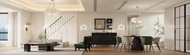 220平复式星湖花园轻法风格-空间效果图