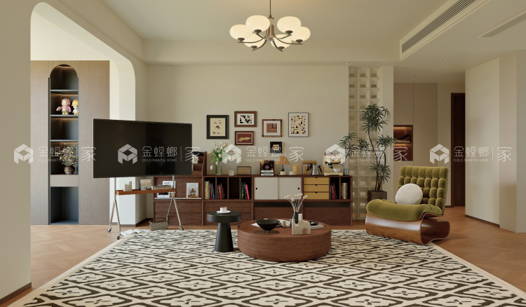 119平天都花园现代中古风格-空间效果图