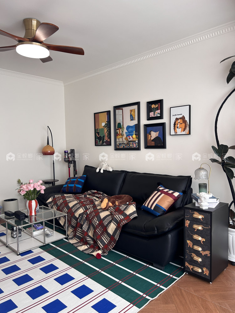 90平清水湾现代中古风格-空间效果图