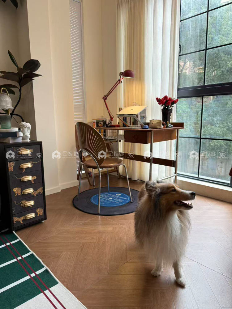 90平清水湾现代中古风格-空间效果图