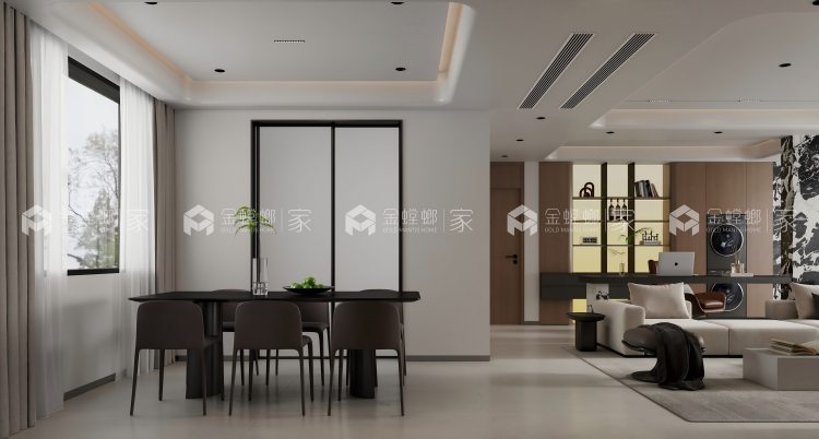 150㎡华越府意式轻奢风-空间效果图