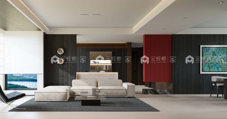 160平湖滨一号意式风格-空间效果图