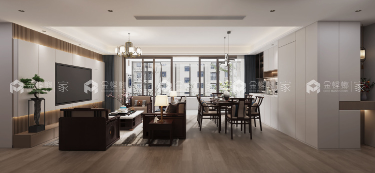 143平大悦澜庭新中式风格-空间效果图