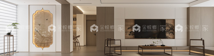 170平金品家园宋式美学风格-客厅效果图及设计说明