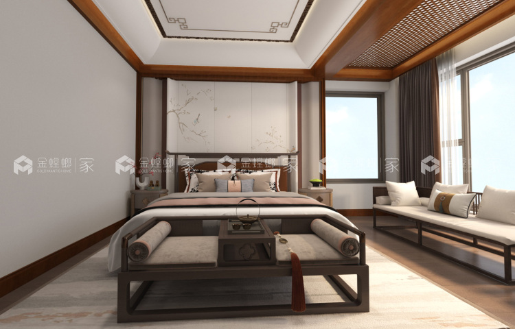 500平姑苏民墅传统中式风格-卧室效果图及设计说明