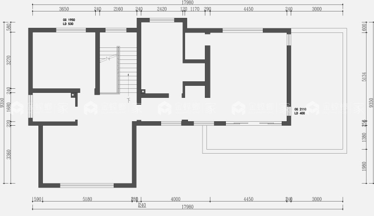 310平黄金水岸北欧原木风格-业主需求&原始结构图