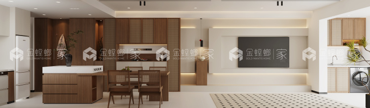 暖调子的小惬意-客厅效果图及设计说明