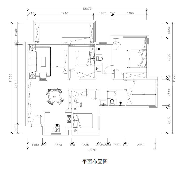 意式轻奢大平层｜高级质感，演绎精致生活-平面布置图