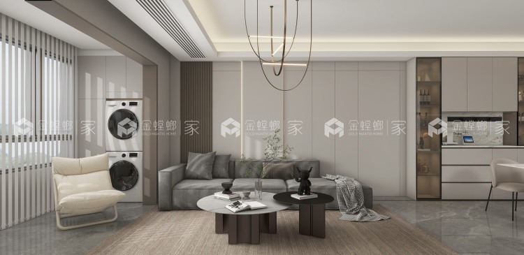 简而有都，木石共生的当代人居-空间效果图